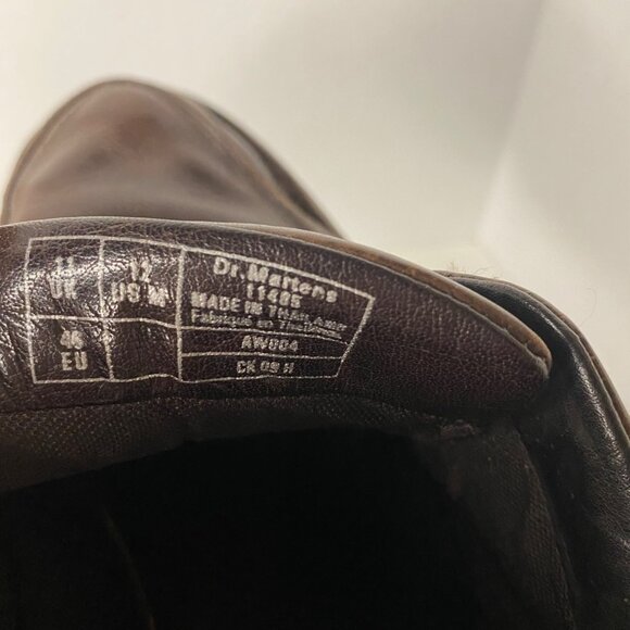 Dr Martens 11405 Mens Brown‎ Leather Oxford Shoes Lace Up Moc Toe Size 12 UK 11